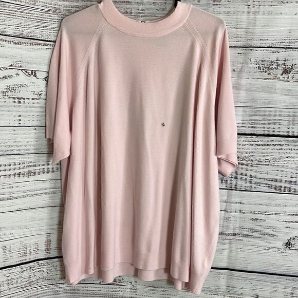 Hampshire Studio sweater womens plus size X3 Knit Crew neck Made In Korea Pink - Picture 2 of 6